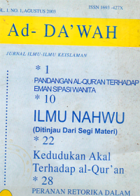 Ad-Da'wah Jurnal Ilmu-Ilmu Keislaman Vol. 1 No. 1 Agustus 2003